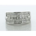18ct White Gold Ladies Half Eternity Diamond Ring 2.00 Carats - Valued By AGI £6,995.00 - A row of