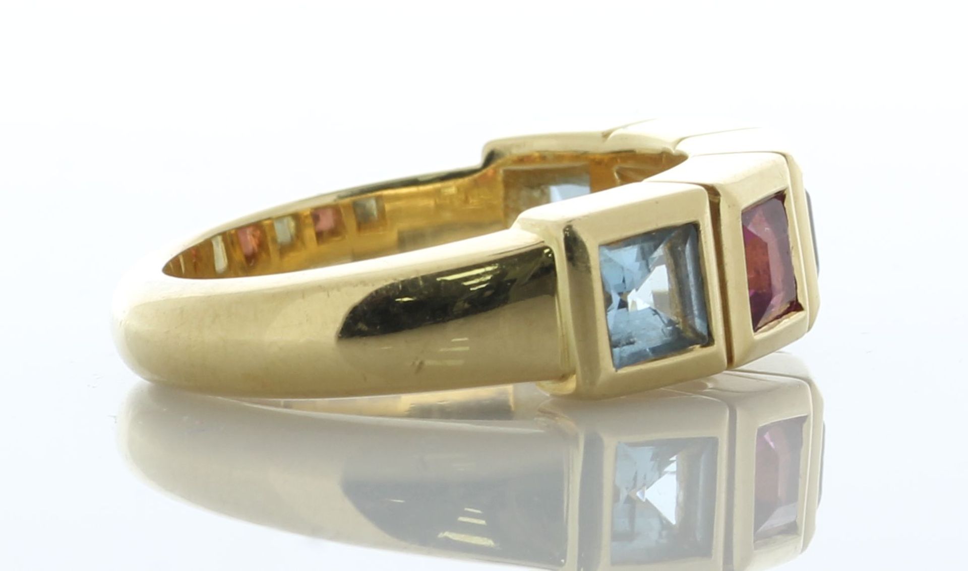 18ct Yellow Gold Aqua And Tourmaline Ring (AM2.00) (T1.2) - Valued By AGI £4,445.00 - A stunning - Image 2 of 5
