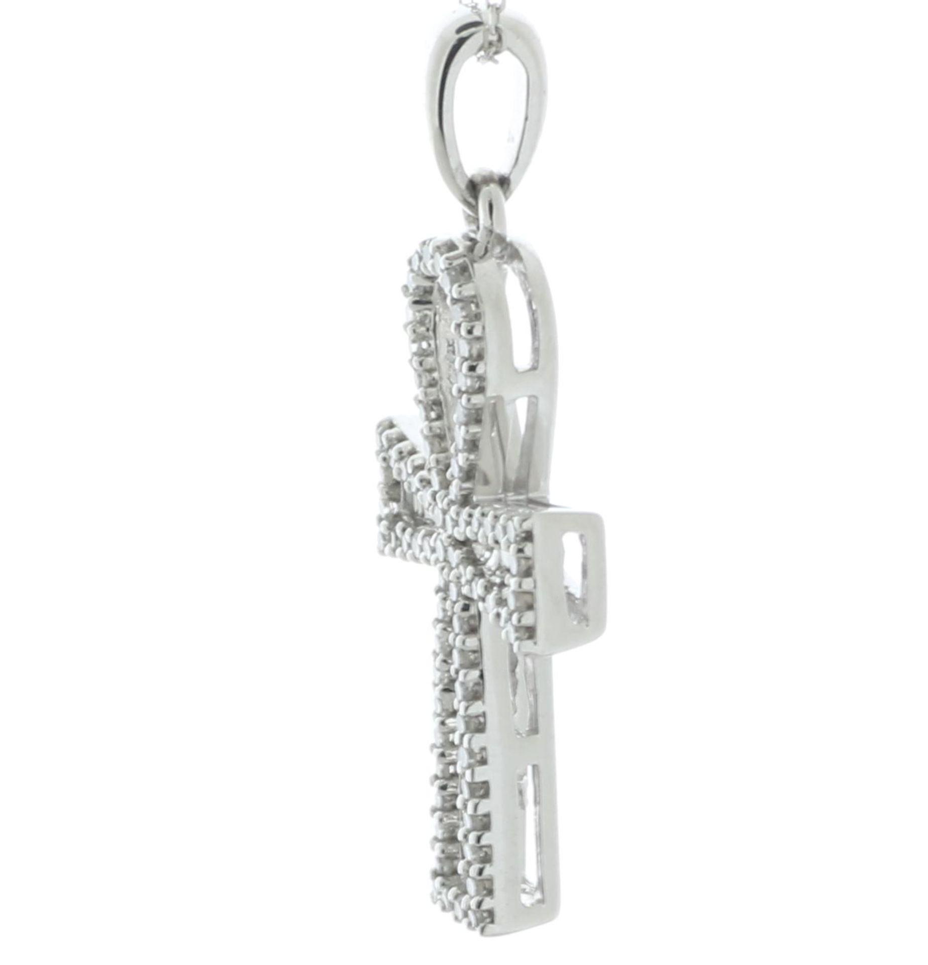 10ct White Gold Diamond Cross Pendant And 18" Chain 0.50 Carats - Valued By AGI £4,195.00 - A - Image 3 of 4