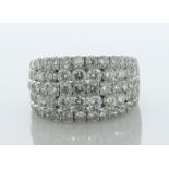 18ct White Gold Half Eternity Diamond Ring 3.00 Carats - Valued By AGI £7,895.00 - Five rows of