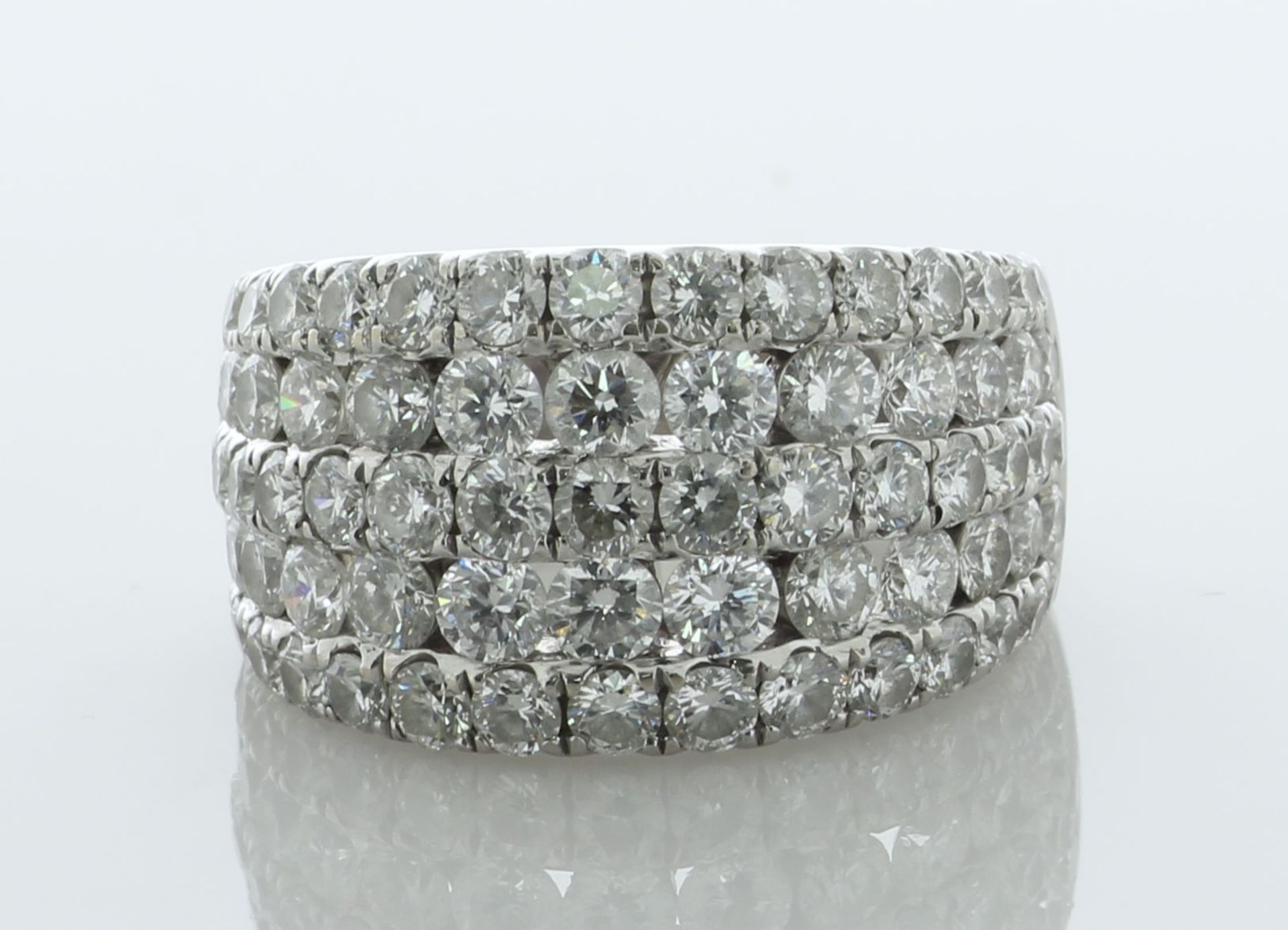 18ct White Gold Half Eternity Diamond Ring 3.00 Carats - Valued By AGI £7,895.00 - Five rows of