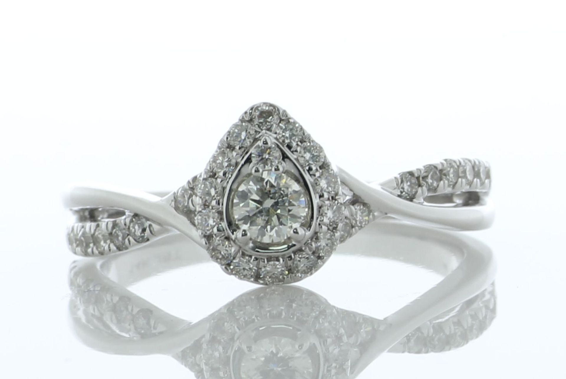 14ct Gold Illusion Halo Diamond Ring 0.75 Carats - Valued By AGI £3,110.00 - One round brilliant cut