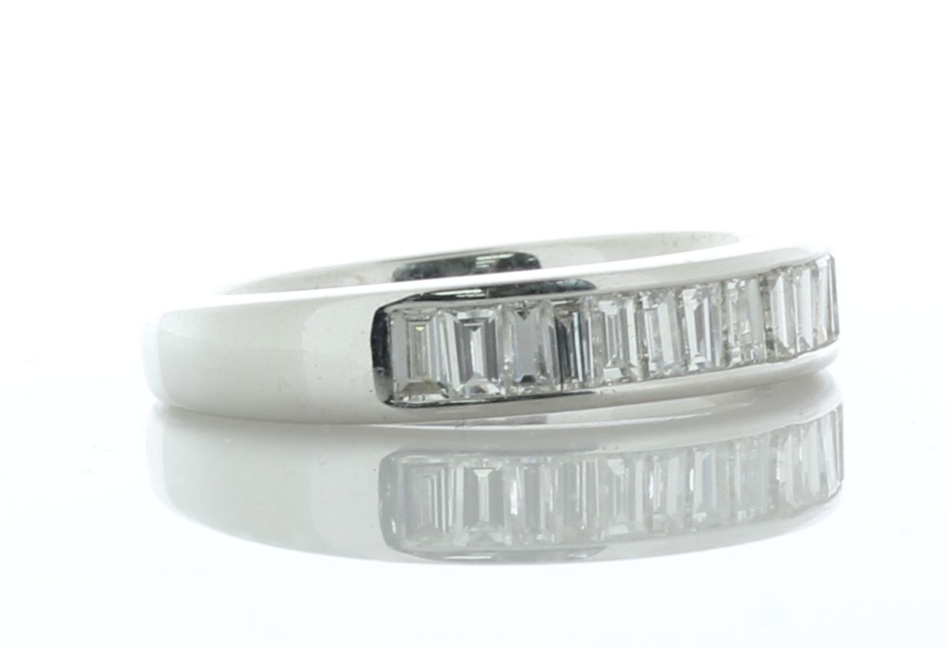 Platinum Semi Eternity Diamond Ring 1.50 Carats - Valued By AGI £5,555.00 - A semi eternity set band - Image 2 of 5