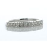 14ct White Gold Semi Eternity Diamond Wedding Ring 0.50 Carats - Valued By AGI £2,675.00 -