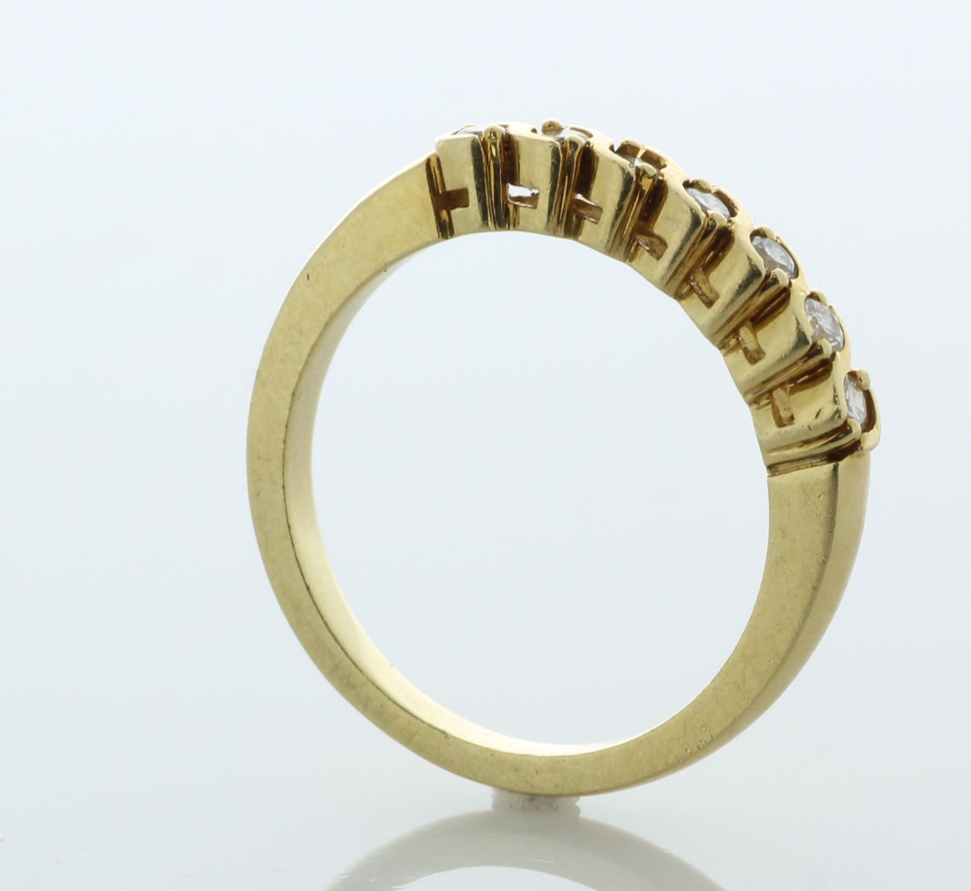 9ct Yellow Gold Semi Eternity Diamond Ring 0.50 Carats - Valued By AGI £1,815.00 - Seven round - Image 2 of 6