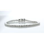 10ct White Gold Tennis Diamond Bracelet 3.00 Carats - Valued By AGI £6,995.00 - This stunning