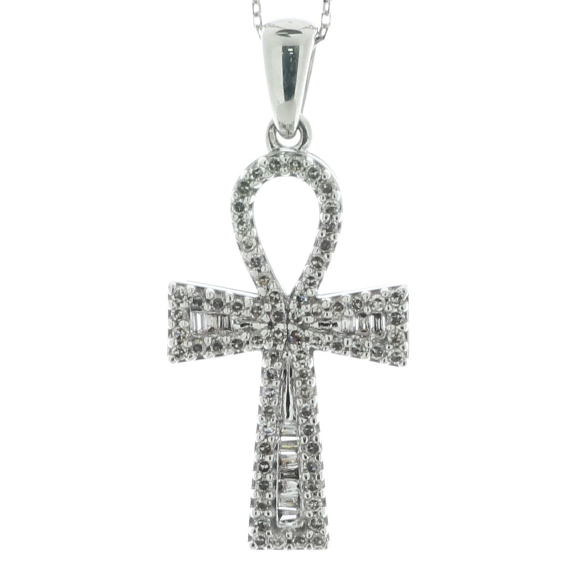 10ct White Gold Diamond Cross Pendant And 18" Chain 0.50 Carats - Valued By AGI £4,195.00 - A - Image 2 of 4