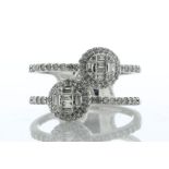 10ct White Gold Cross Over Diamond Ring 1.00 Carats - Valued By AGI £3,520.00 - A horizontally