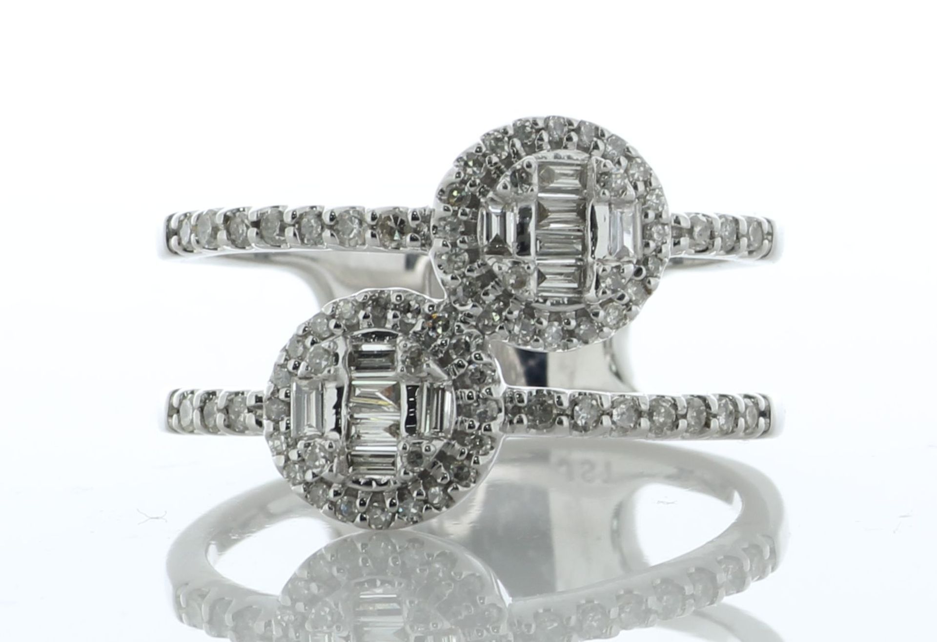 10ct White Gold Cross Over Diamond Ring 1.00 Carats - Valued By AGI £3,520.00 - A horizontally