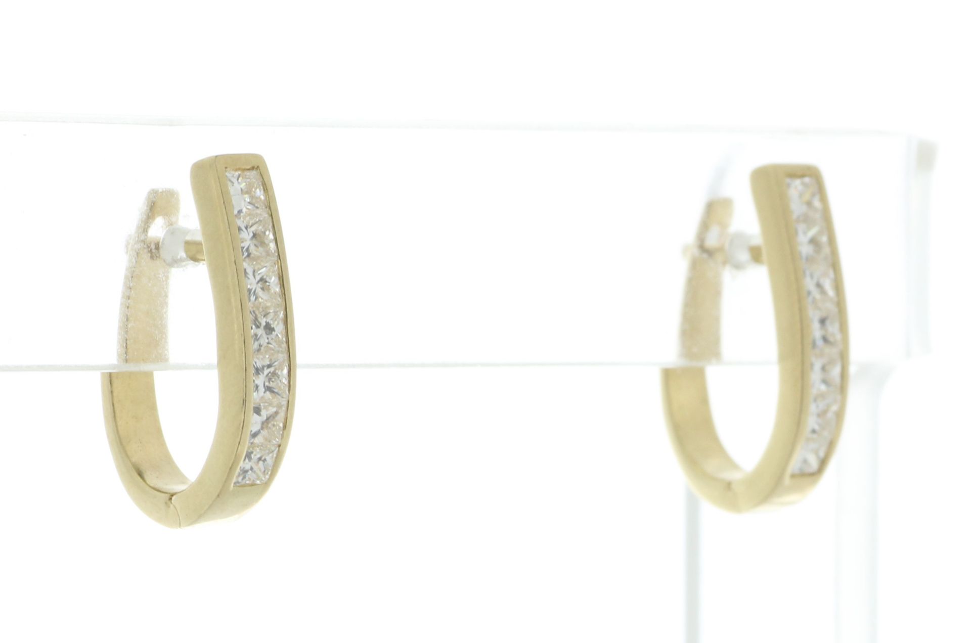 18ct Yellow Gold Oval Hoop Diamond Earring 0.80 Carats - Valued By AGI £3,880.00 - Each of these - Image 6 of 8