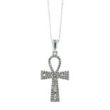10ct White Gold Diamond Cross Pendant And 18" Chain 0.50 Carats - Valued By AGI £4,195.00 - A