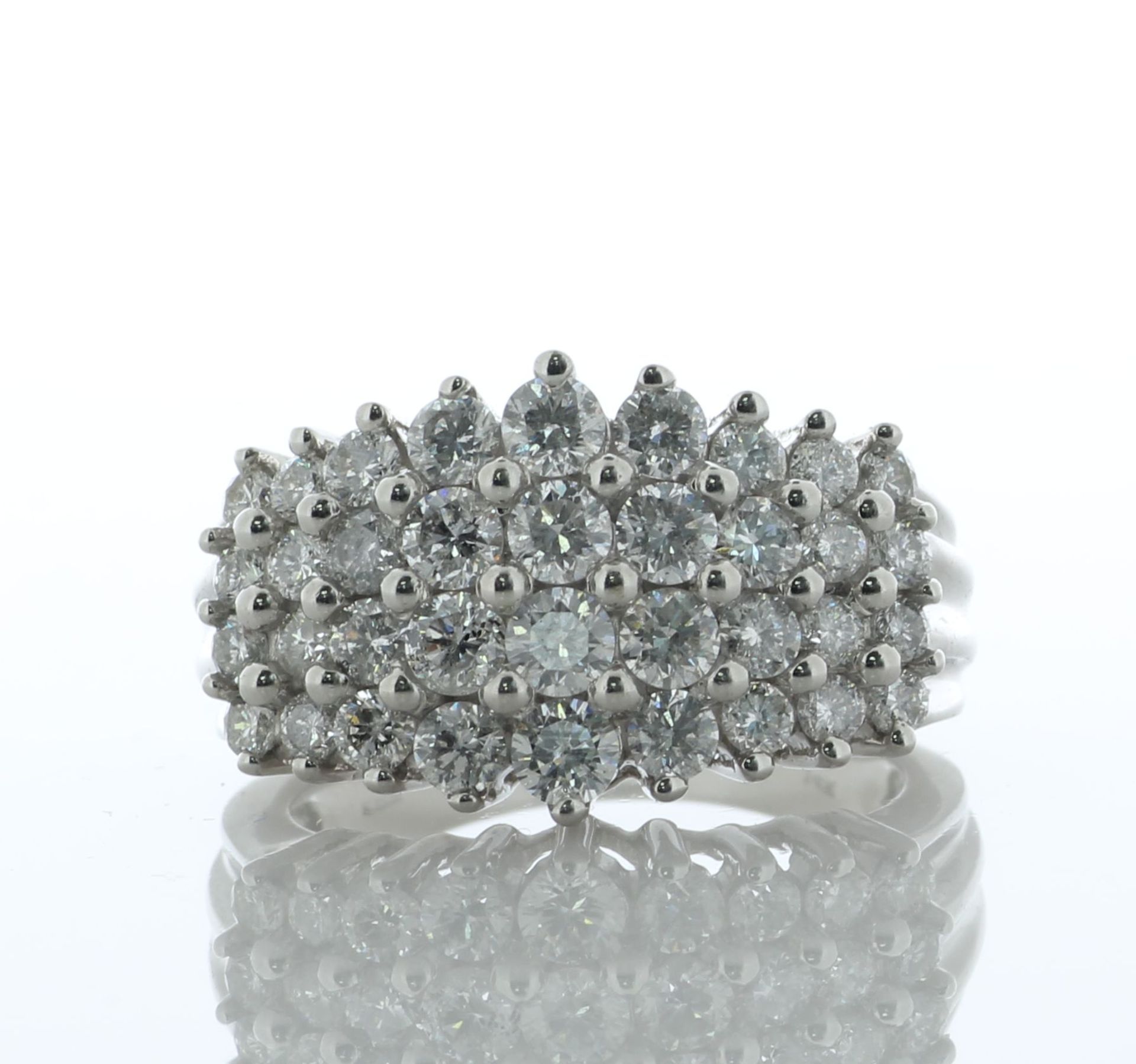 14ct White Gold Four Row Diamond Ring 2.17 Carats - Valued By AGI £5,475.00 - A stunning 14 white - Image 2 of 6