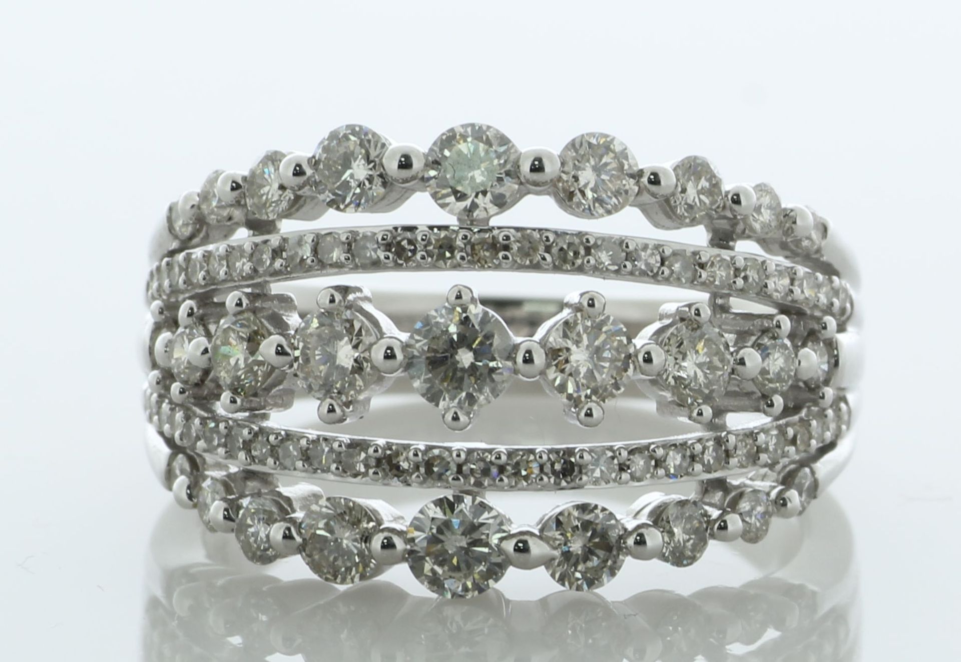 14ct White Gold Half Eternity Diamond Ring 1.76 Carats - Valued By AGI £5,995.00 - This stunning