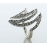 18ct White Gold Diamond Lightening Scribble Ring 1.00 Carats - Valued By AGI £3,995.00 - This