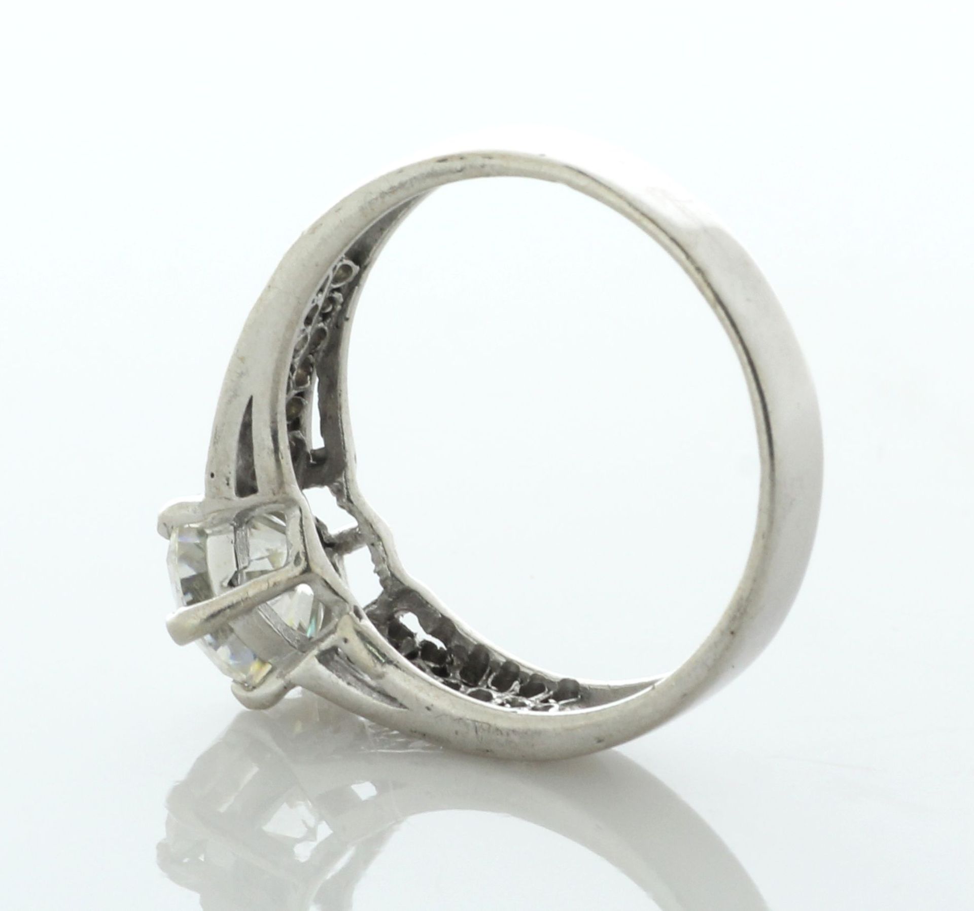 9ct White Gold Single Stone With Stone Set Shoulders Moissanite Ring - Valued By AGI £1,650.00 - One - Image 5 of 6