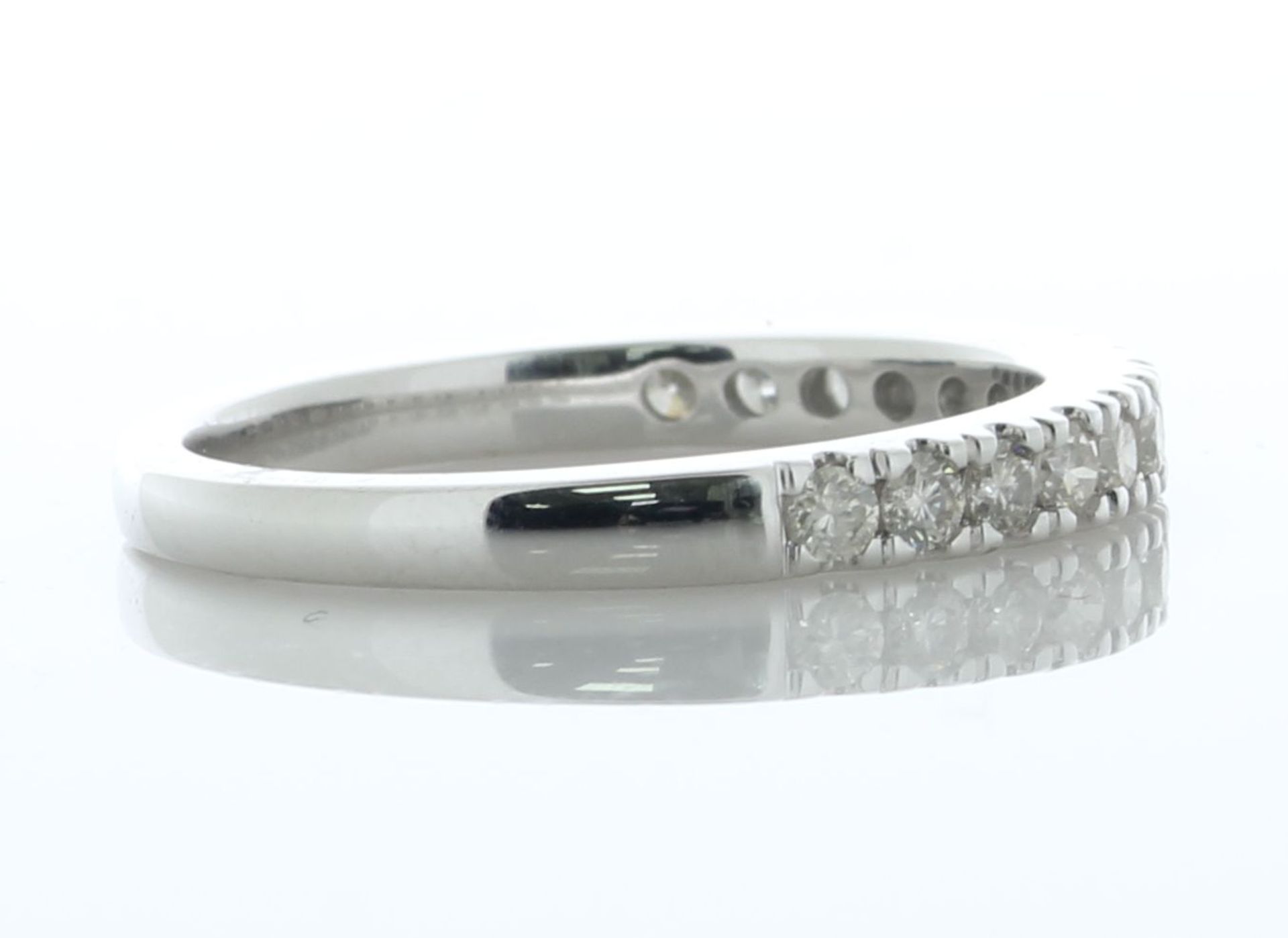 14ct White Gold Semi Eternity Diamond Wedding Ring 0.50 Carats - Valued By AGI £2,675.00 - - Image 2 of 4