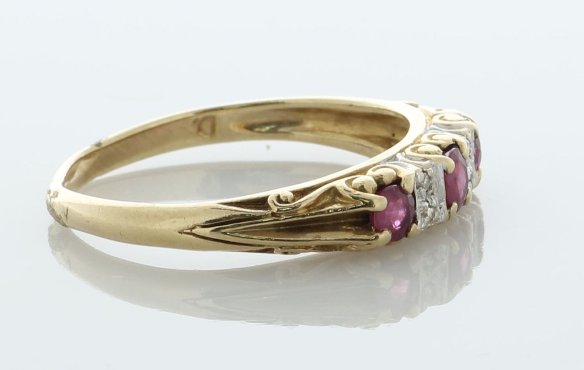 9ct Yellow Gold And White Gold Diamond And Ruby Ring (R 0.30) 0.05 Carats - Valued By AGI £815. - Image 2 of 6