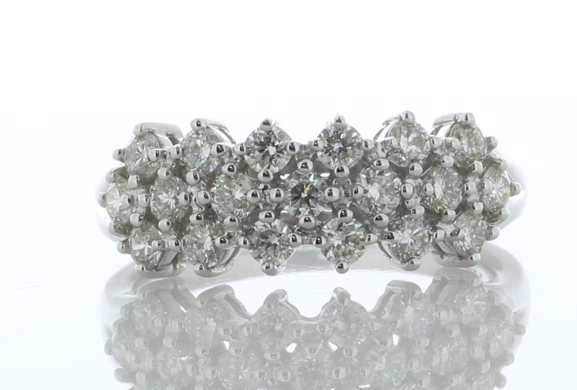 14ct White Gold Three Row Semi Eternity Diamond Ring 1.00 Carats - Valued By AGI £4,310.00 - This - Image 2 of 6