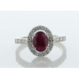 18ct White Gold Ladies Cluster Diamond And Ruby Ring (R2.00) 0.65 Carats - Valued By AGI £6,950.00 -