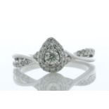 14ct Gold Illusion Halo Diamond Ring 0.75 Carats - Valued By AGI £3,110.00 - One round brilliant cut