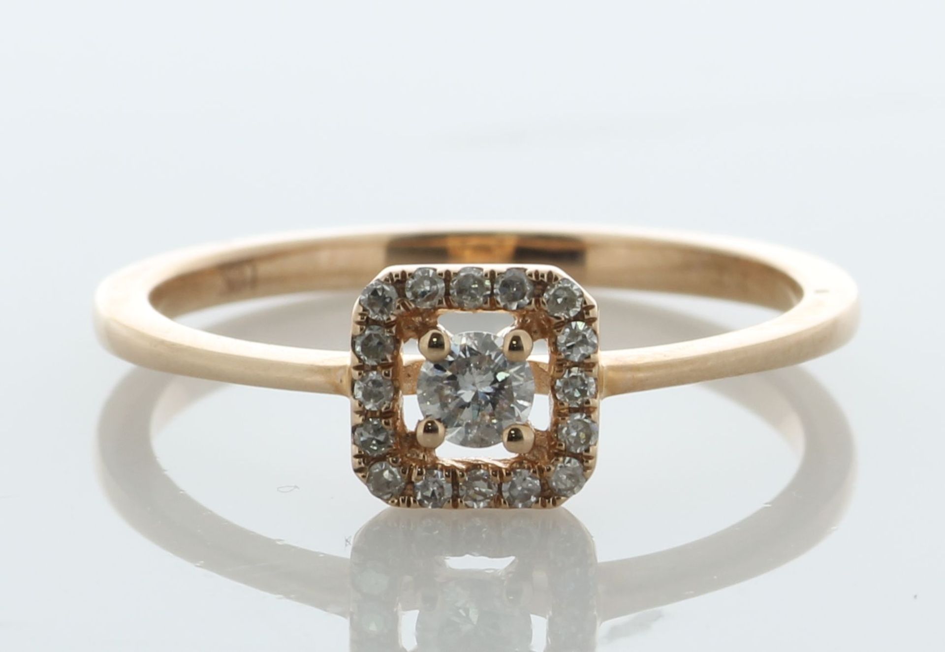 10ct Rose Gold Diamond Halo Ring 0.28 Carats - Valued By AGI £1,995.00 - A stunning 10ct rose gold - Image 3 of 6