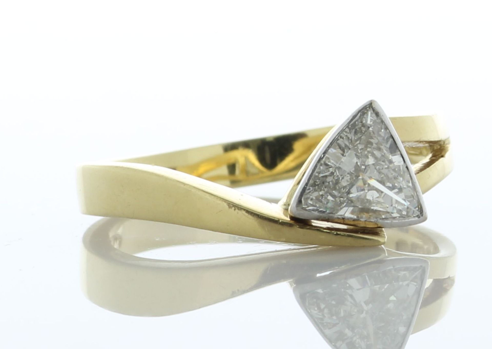 18ct Yellow Gold Trillion Diamond Ring 0.90 Carats - Valued By AGI £5,475.00 - One natural - Image 3 of 5