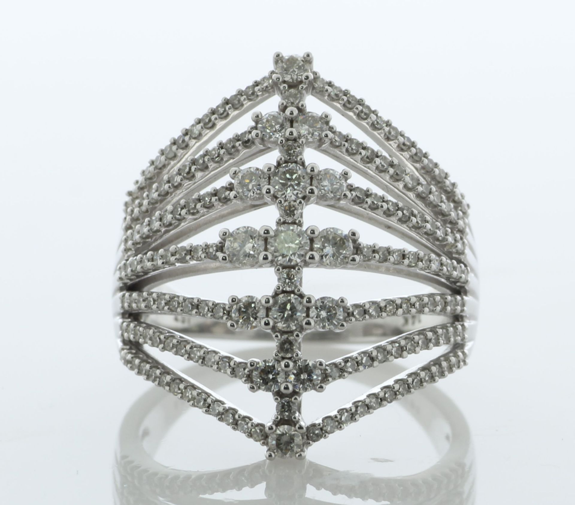 14ct White Gold Diamond Ring 2.00 Carats - Valued By AGI £4,995.00 - A stunning seven band - Image 3 of 6