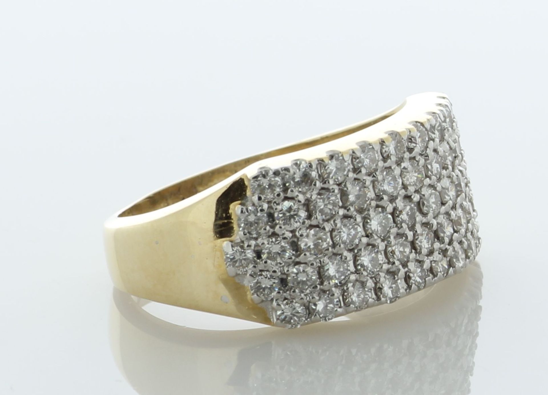 14ct Yellow Gold Diamond Five Row Ring 1.50 Carats - Valued By AGI £4,950.00 - This beautiful ring - Image 2 of 5