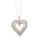 10ct Rose Gold Diamond Heart Pendant And 18" Chain 1.00 Carats - Valued By AGI £3,995.00 - A