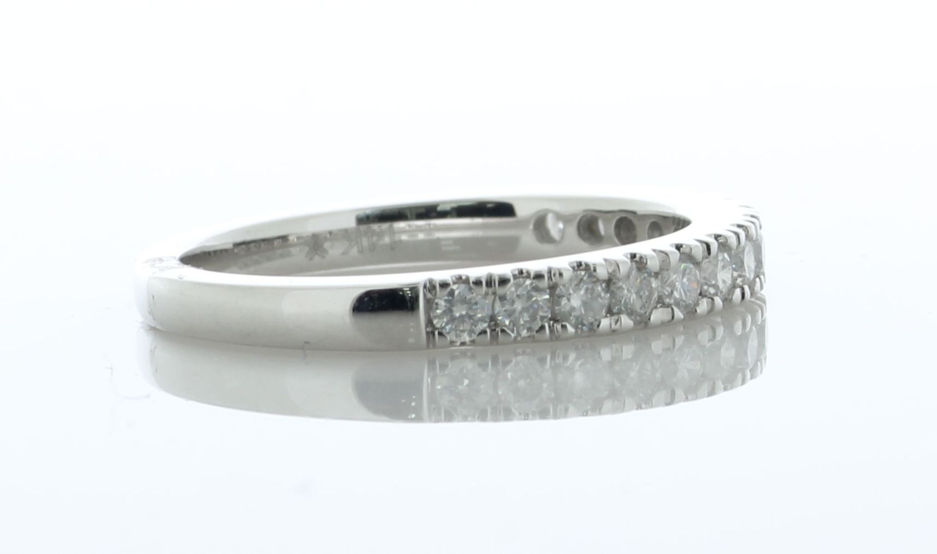 14ct White Gold Semi Eternity Diamond Wedding Ring 0.50 Carats - Valued By AGI £2,600.00 - - Image 2 of 4