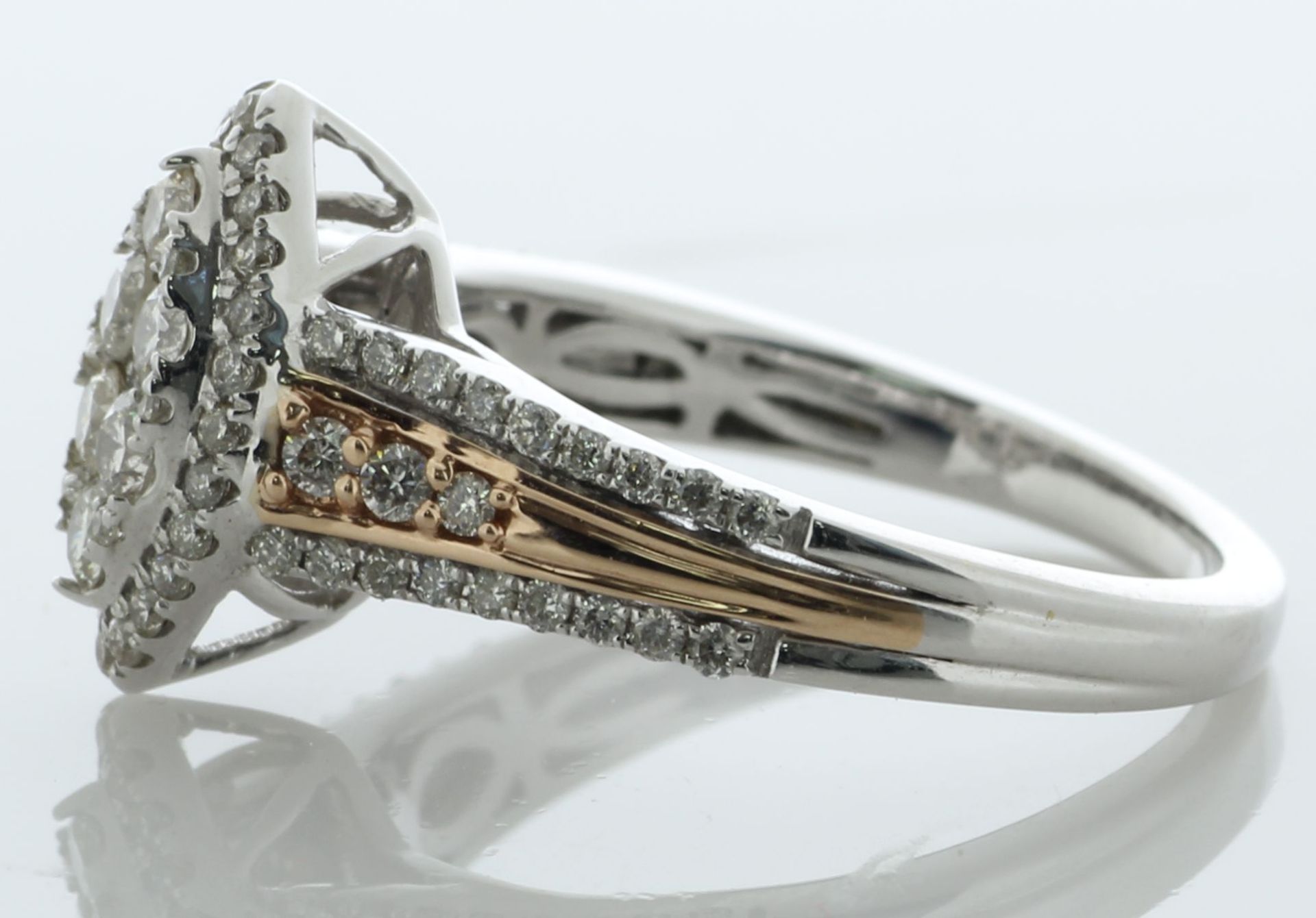 14ct Gold Diamond Cluster Ring 1.05 Carats - Valued By AGI £4,195.00 - A stunning two tone white - Image 2 of 5