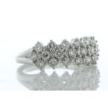 14ct White Gold Three Row Semi Eternity Diamond Ring 1.00 Carats - Valued By AGI £4,310.00 - This