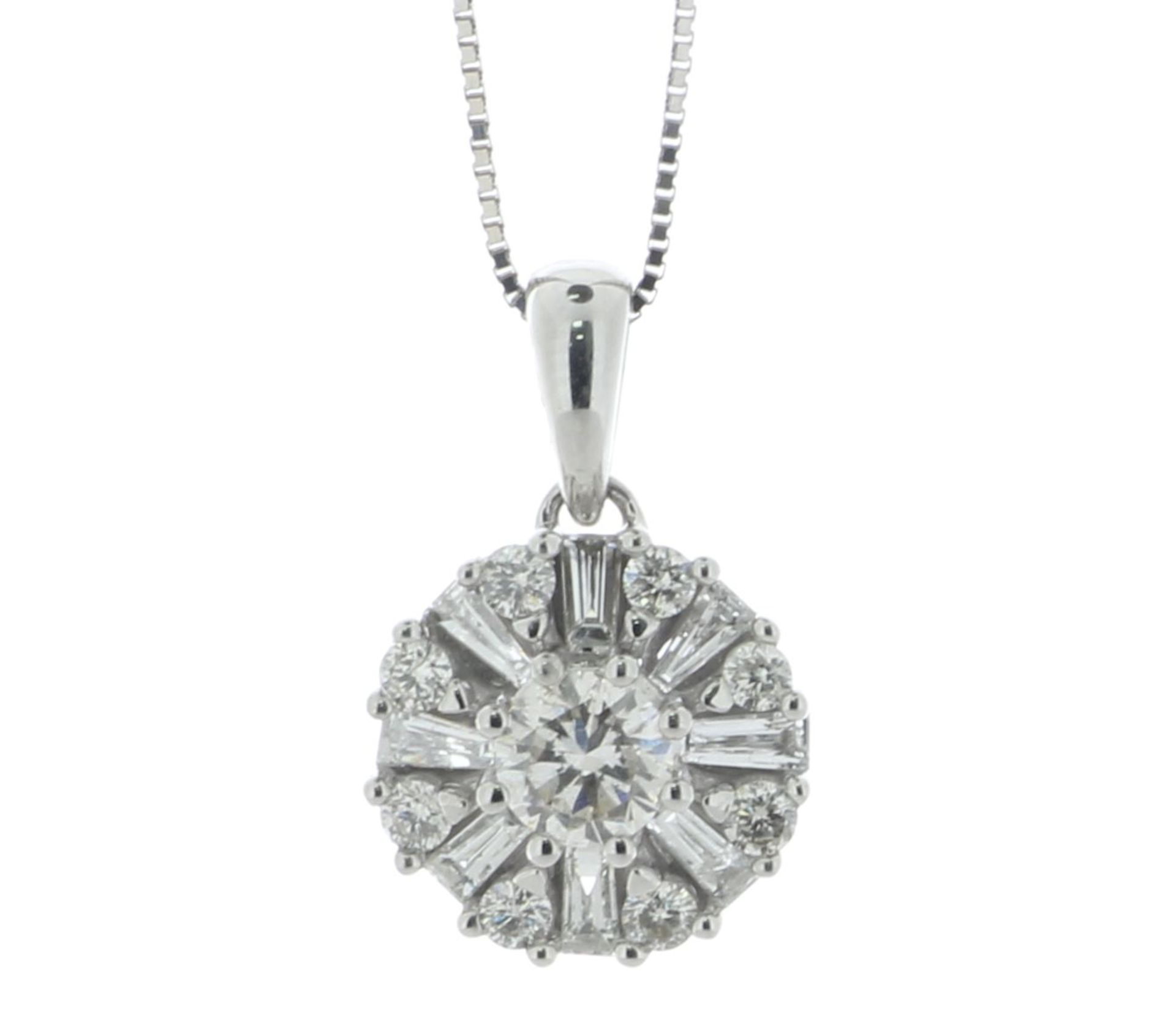 10ct White Gold Fancy Cluster Diamond Pendant And 18" Chain 1.00 Carats - Valued By AGI £4,995.
