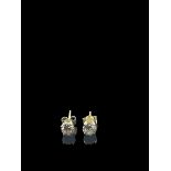 14k yellow gold diamond stud earrings, set with 0.90 of diamond in total