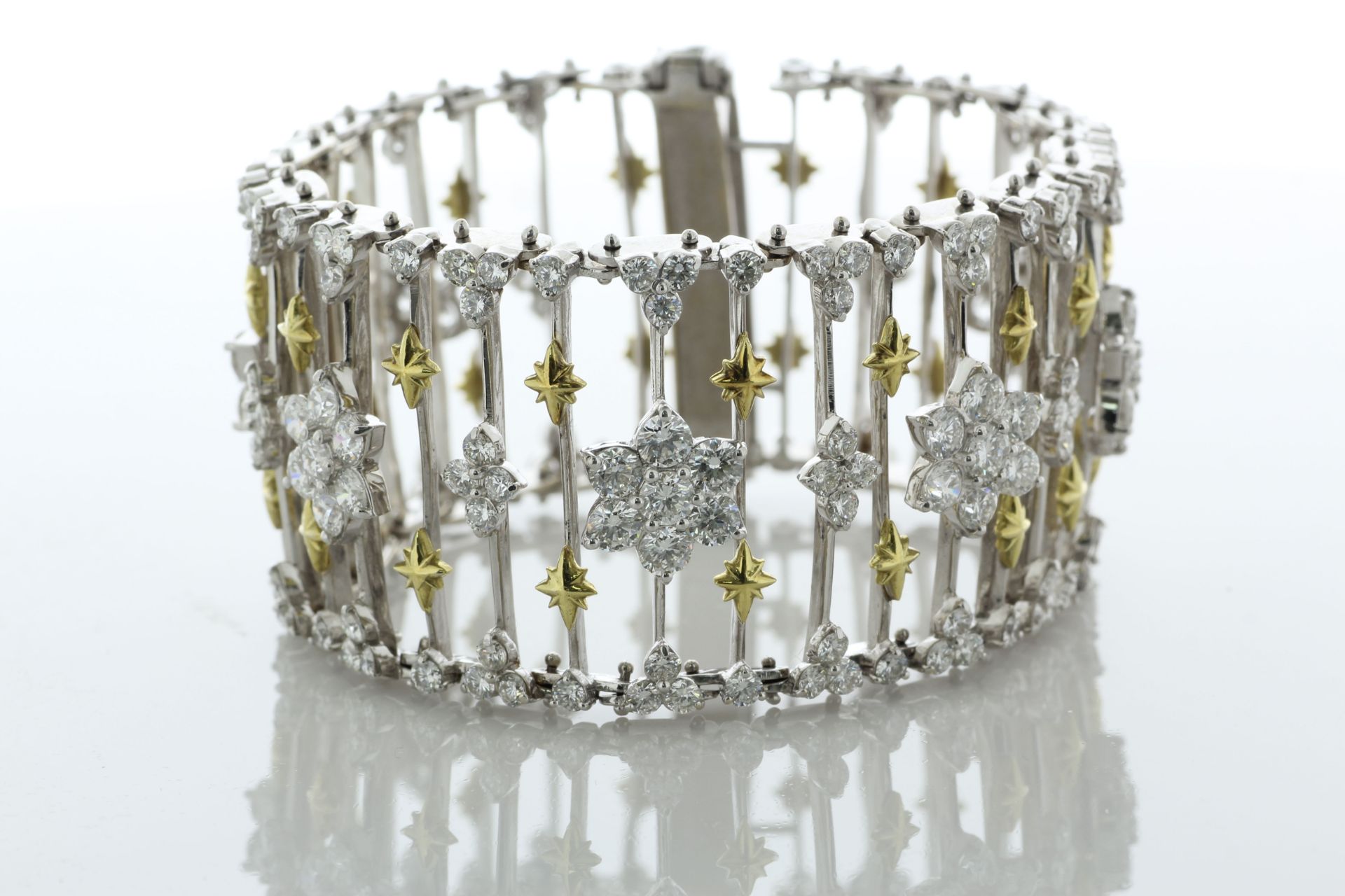 18ct White And Yellow Gold Stambolian Diamond Bracelet 20.67 Carats - Valued By AGI £89,500.00 -