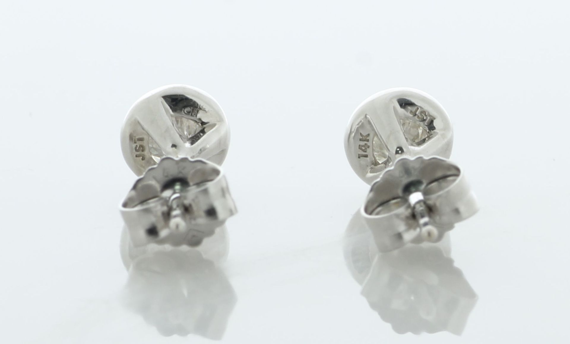 14ct White Gold Solitaire Diamond Earrings 0.60 Carats - Valued By AGI £4,995.00 - A gorgeous paid - Image 4 of 5