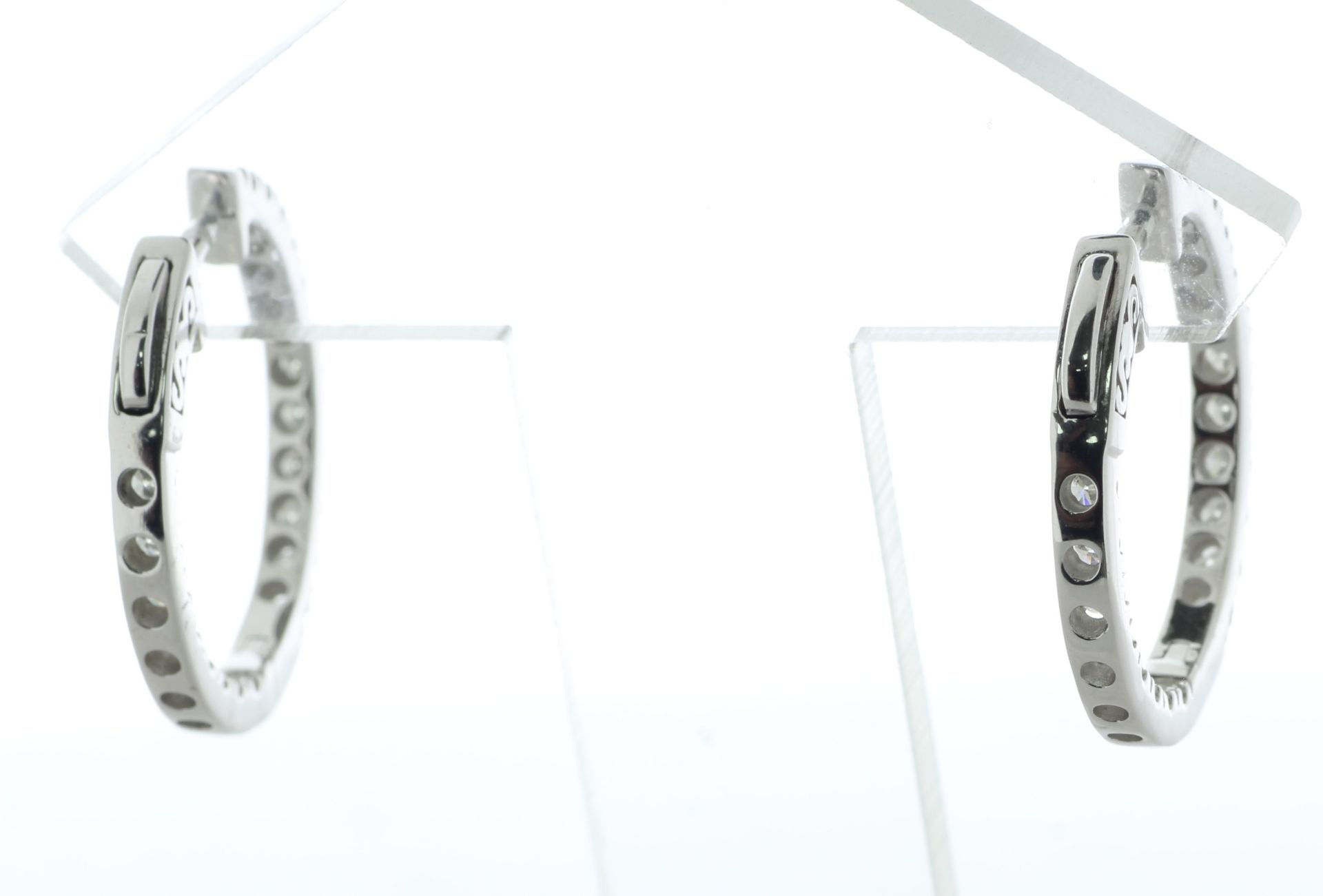 10ct White Gold Hoop Diamond Earring 1.50 Carats - Valued By AGI £4,870.00 - These gorgeous 10ct - Image 5 of 7