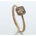 10ct Gold Diamond Halo Ring 0.28 Carats - Valued By AGI £1,995.00 - A stunning 10ct rose gold