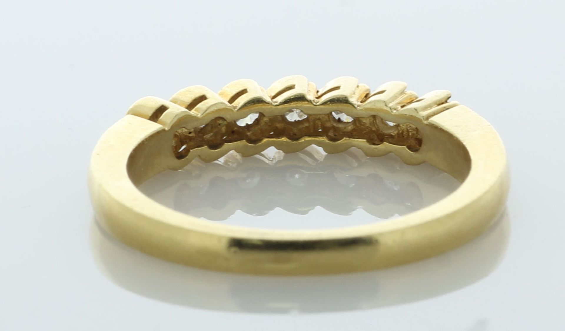 9ct Yellow Gold Semi Eternity Diamond Ring 0.50 Carats - Valued By AGI £1,815.00 - Seven round - Image 5 of 6