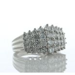 14ct White Gold Four Row Diamond Ring 2.17 Carats - Valued By AGI £5,475.00 - A stunning 14 white