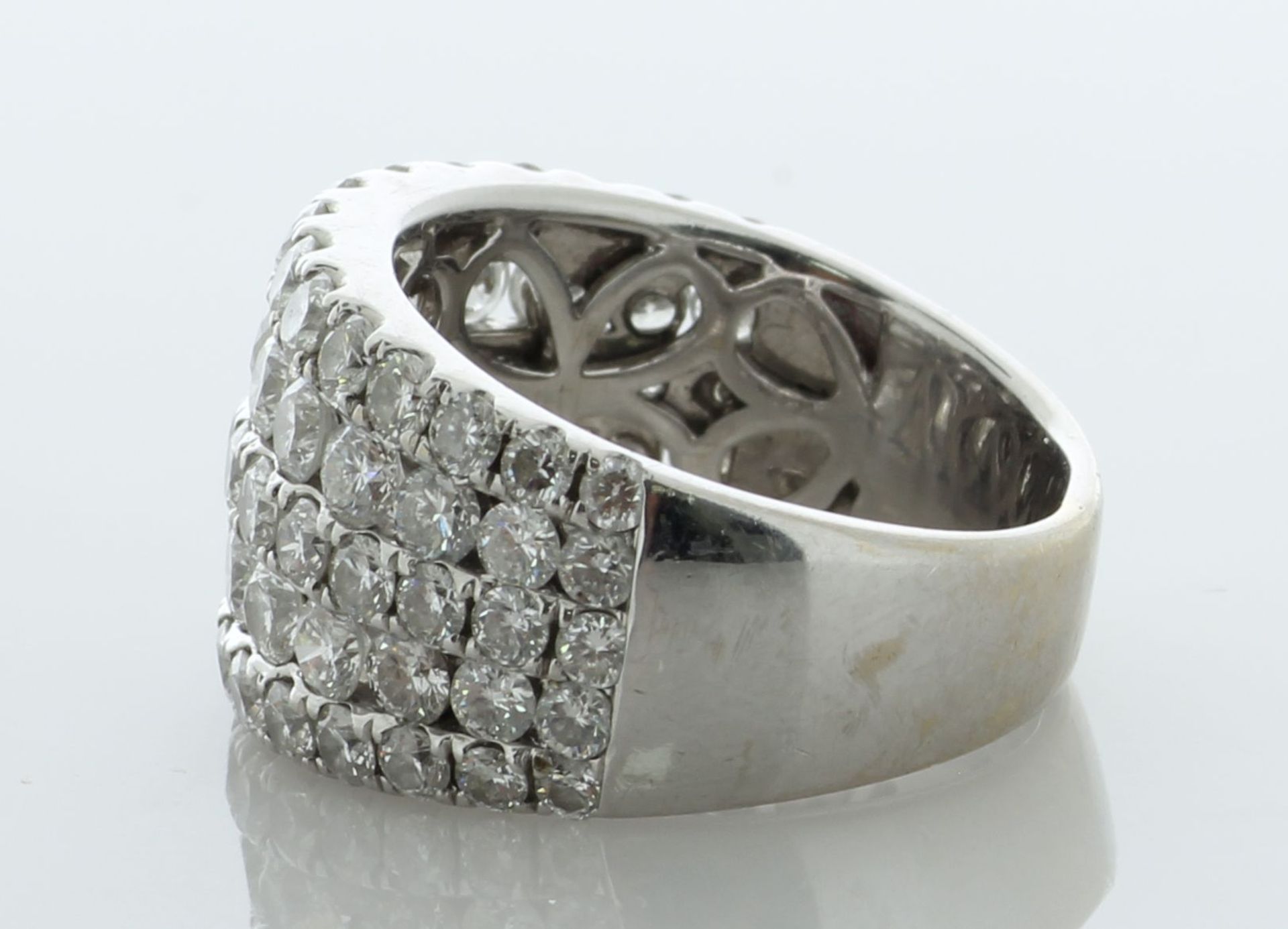 18ct White Gold Half Eternity Diamond Ring 3.00 Carats - Valued By AGI £7,895.00 - Five rows of - Image 4 of 5