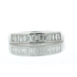 Platinum Semi Eternity Diamond Ring 1.50 Carats - Valued By AGI £5,555.00 - A semi eternity set band