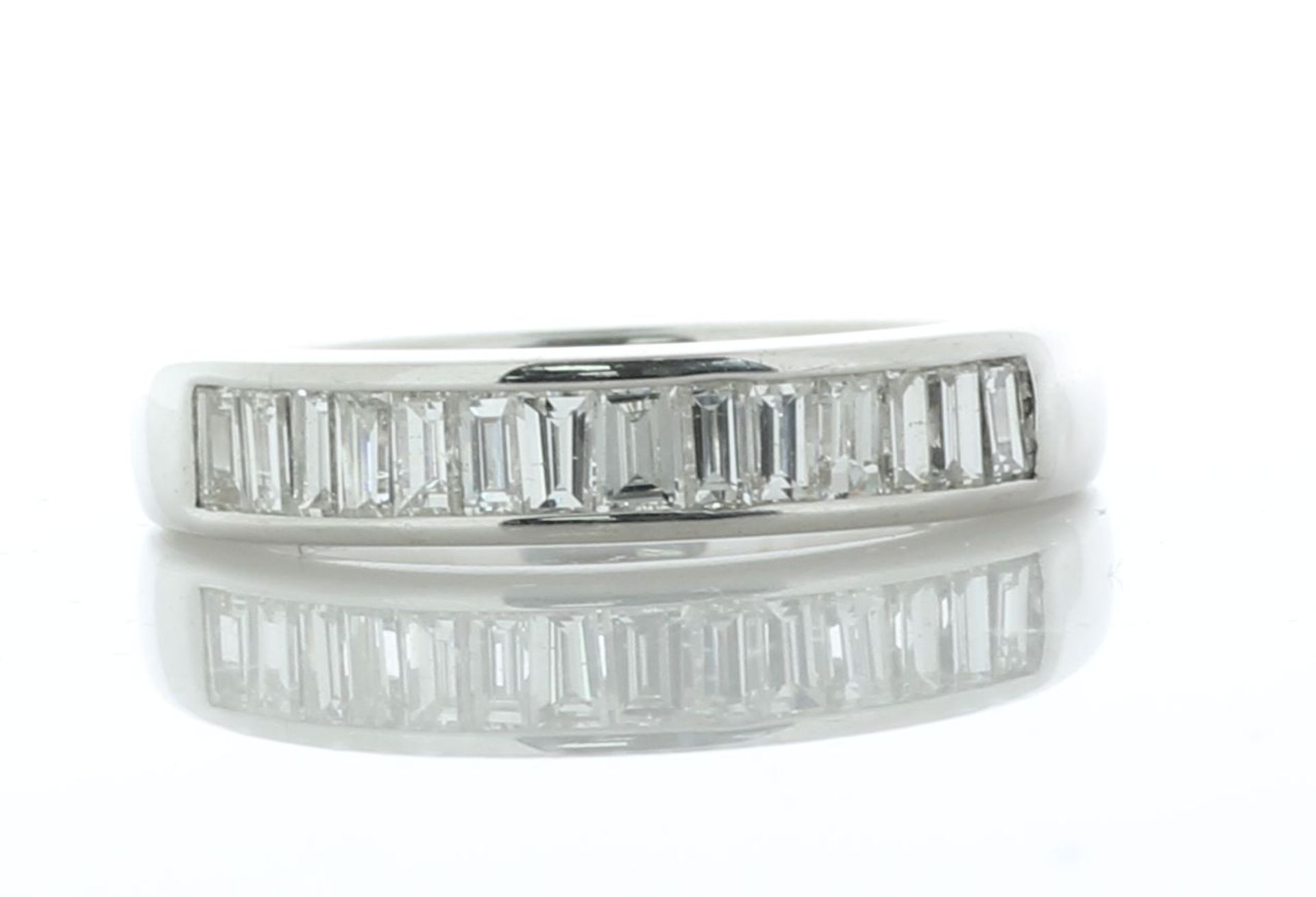 Platinum Semi Eternity Diamond Ring 1.50 Carats - Valued By AGI £5,555.00 - A semi eternity set band