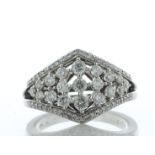 9ct White Gold Diamond Ring 1.04 Carats - Valued By AGI £3,575.00 - This unique ring has three