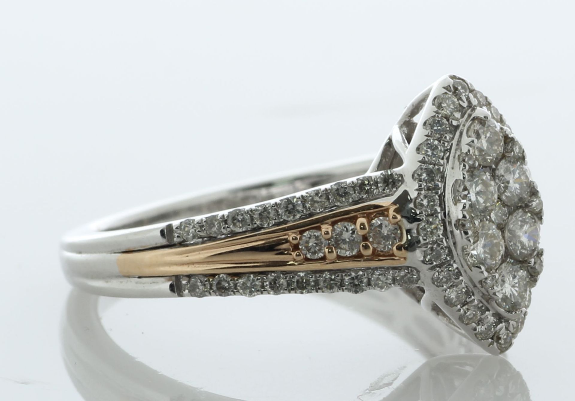 14ct Gold Diamond Cluster Ring 1.05 Carats - Valued By AGI £4,195.00 - A stunning two tone white - Image 3 of 5