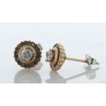 10ct Gold Rose Gold Diamond Halo Earrings 0.30 Carats - Valued By AGI £2,995.00 - These 'umbrella'