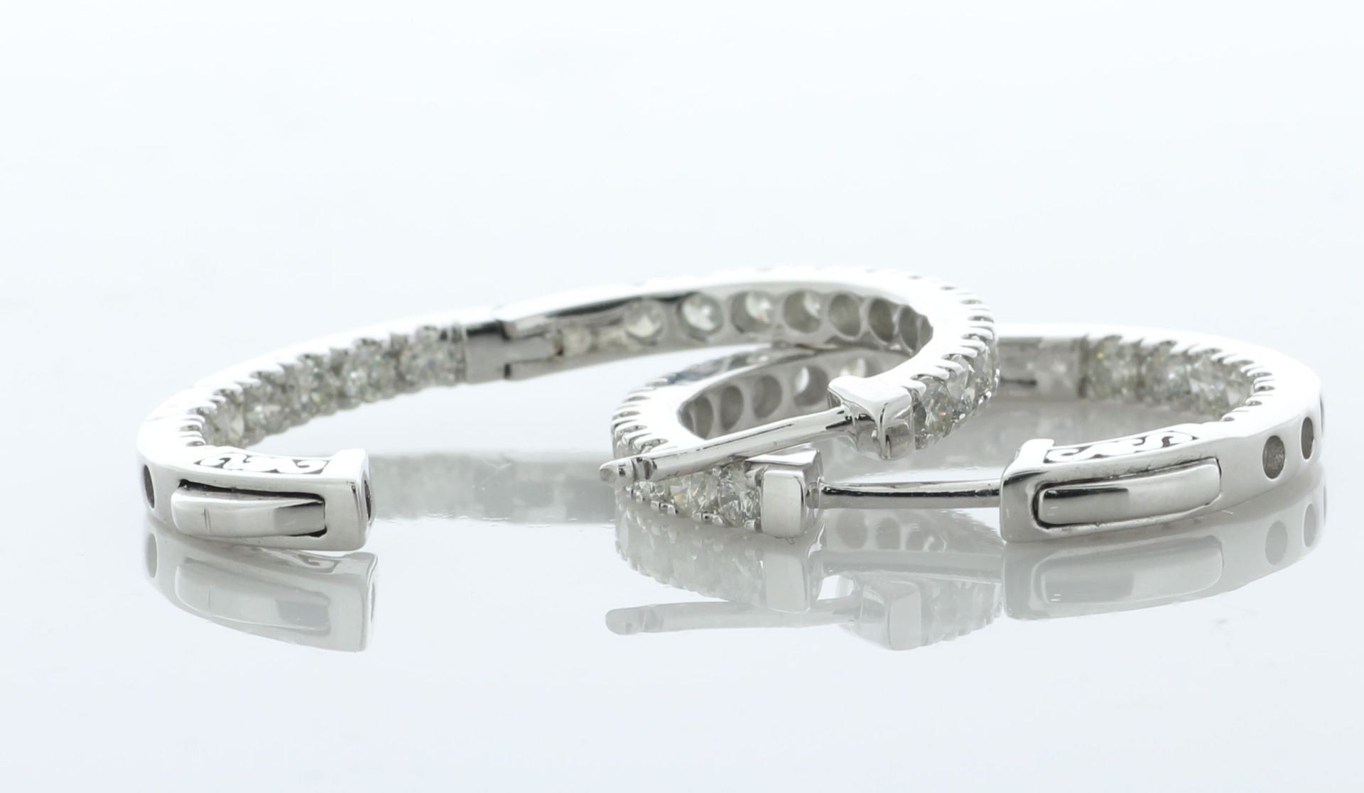 10ct White Gold Hoop Diamond Earring 1.50 Carats - Valued By AGI £4,870.00 - These gorgeous 10ct - Image 2 of 7