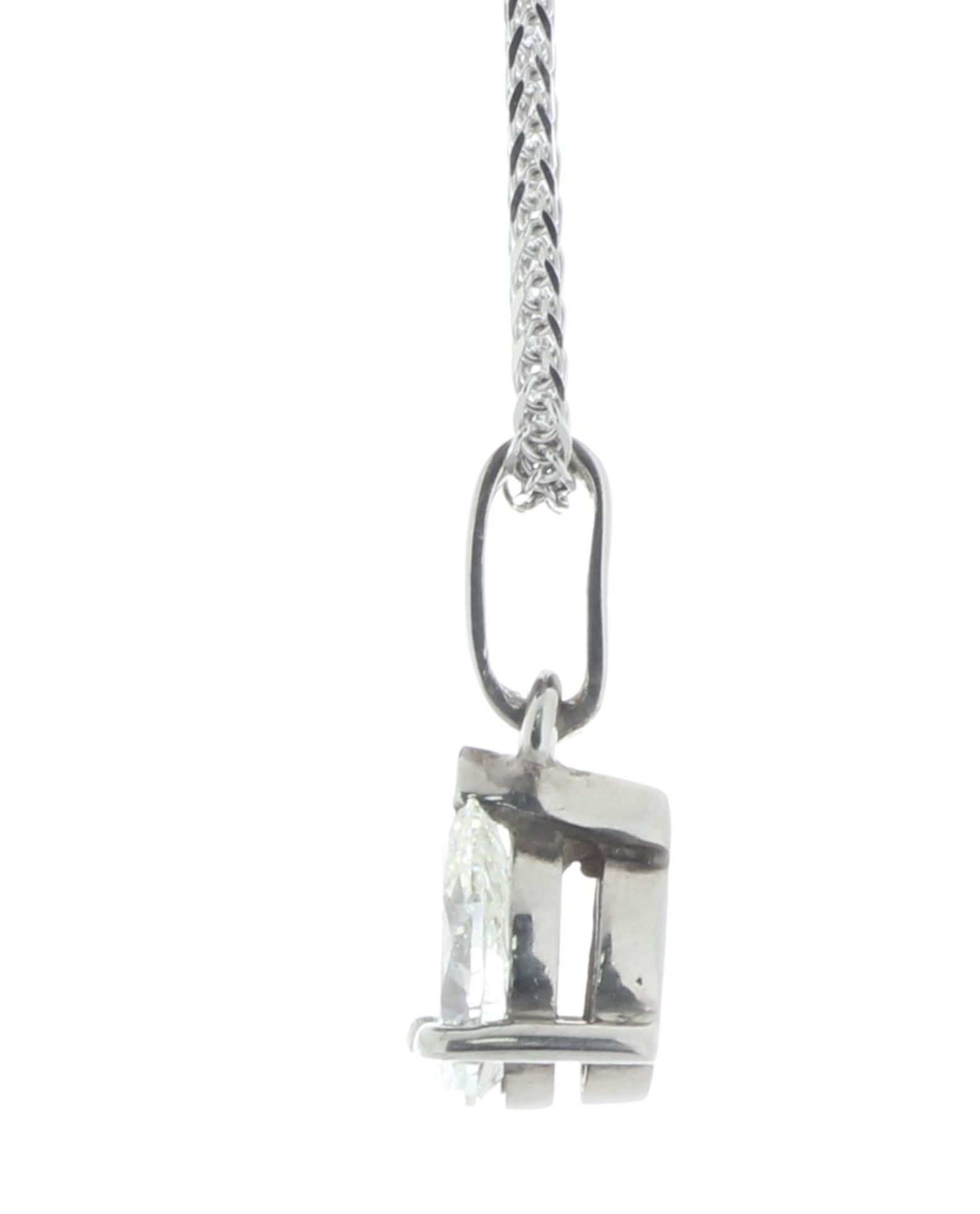 9ct White Gold Pear Shaped Diamond Pendant and 18" Chain 0.90 Carats - Valued By AGI £6,210.00 - One - Image 2 of 3