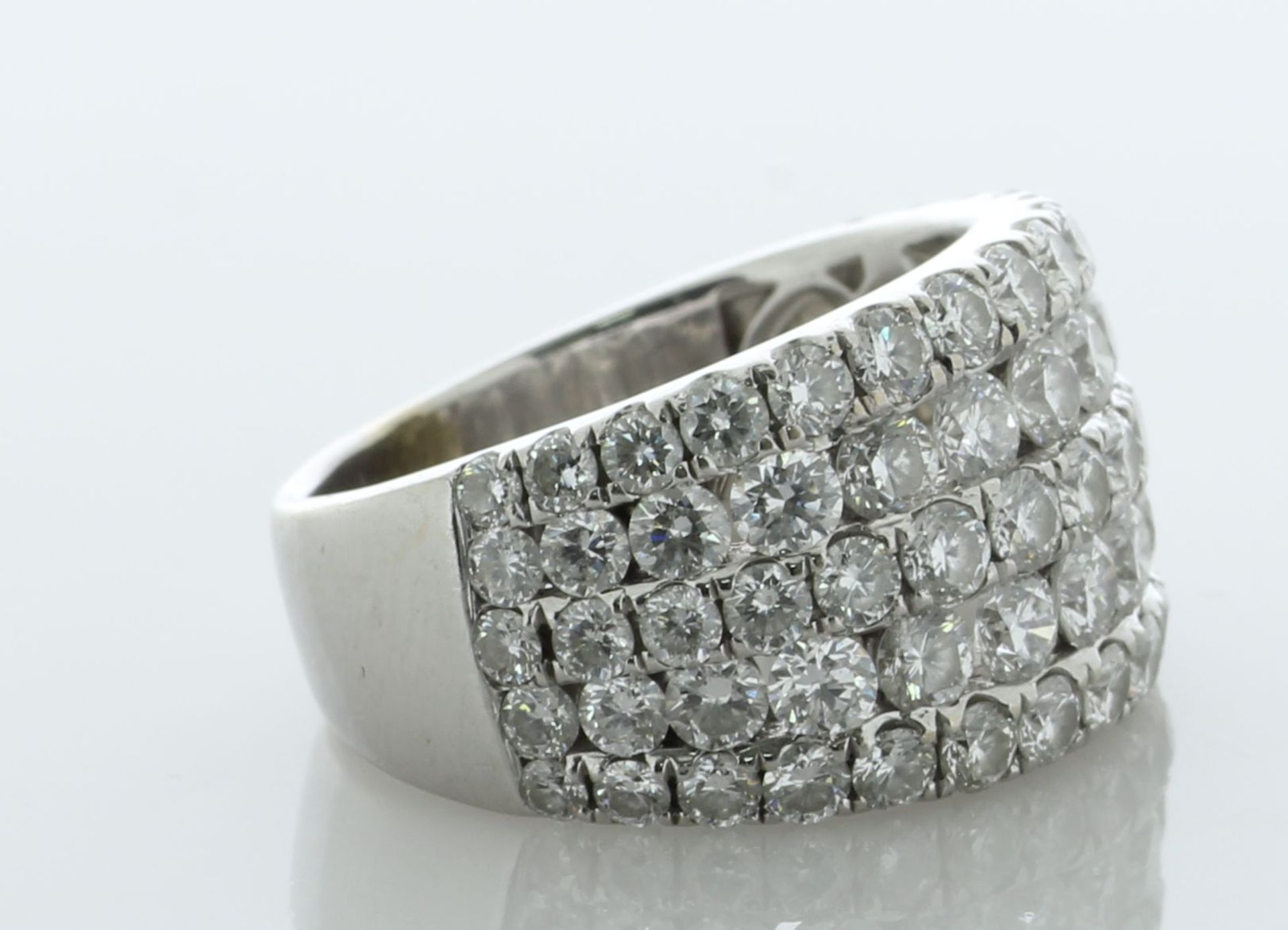 18ct White Gold Half Eternity Diamond Ring 3.00 Carats - Valued By AGI £7,895.00 - Five rows of - Image 2 of 5