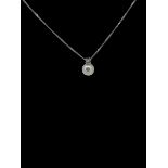 14k white gold diamond and pearl necklace